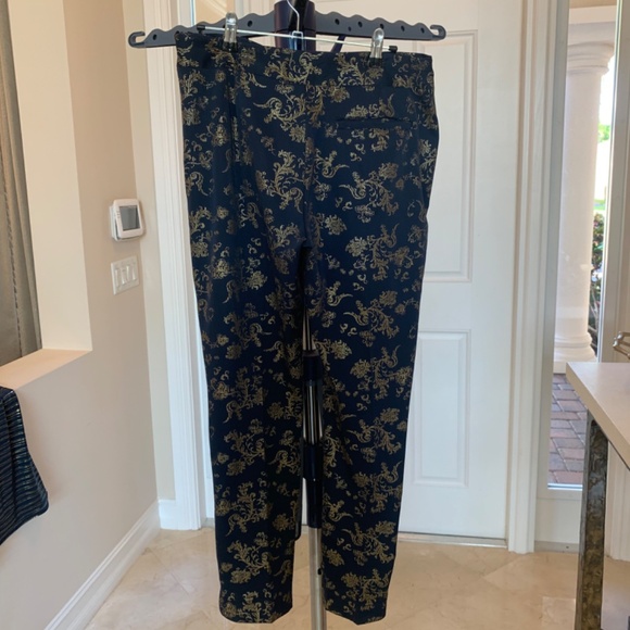 Greg Norman Navy Blue/Gold Print Golf Pants/Top Set sz S/P-4 - Picture 11 of 13